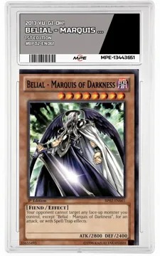 2013 YU-GI-OH! 1st Edition #BP02-EN061 BELIAL - MARQUIS OF DARKNESS MPE 9 MINT — graded card up for auction