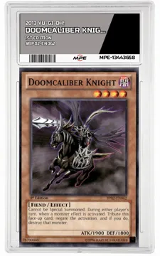 2013 YU-GI-OH! 1st Edition #BP02-EN062 DOOMCALIBER KNIGHT MPE 9 MINT — graded card up for auction