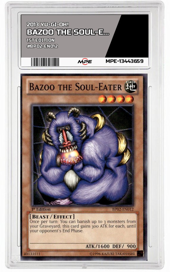 2013 YU-GI-OH! 1st Edition #BP02-EN012 BAZOO THE SOUL-EATER MPE 9 MINT — graded card auctioned from the MPE vault