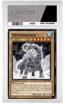 2013 YU GI OH! 1st Edition #BP02-EN003 FROSTOSAURUS MPE 9 MINT — graded card up for auction