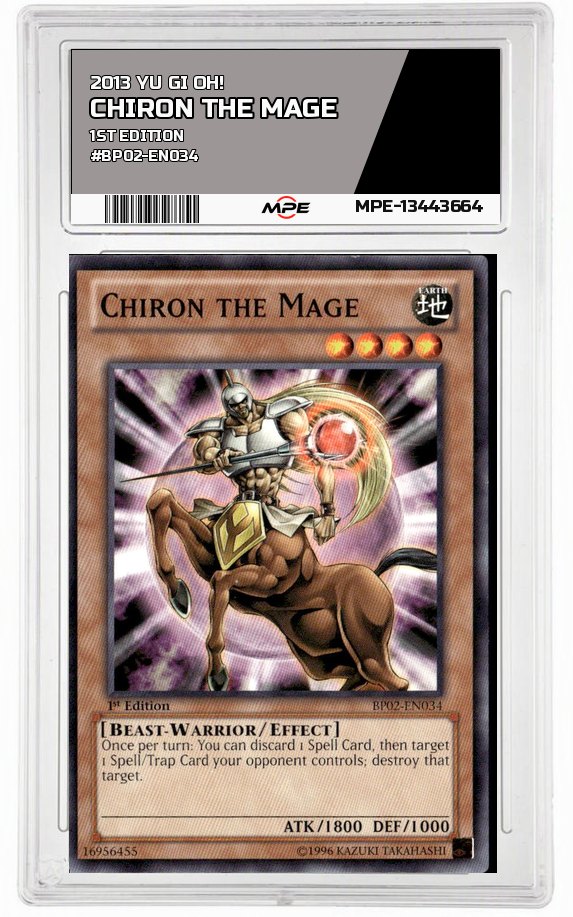 2013 YU GI OH! 1st Edition #BP02-EN034 CHIRON THE MAGE MPE 9 MINT — graded card auctioned from the MPE vault