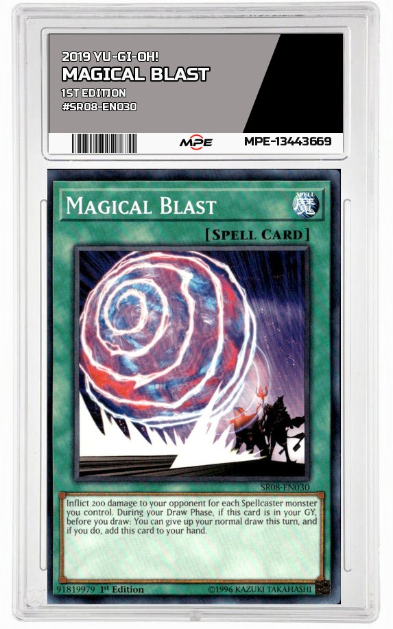 2019 YU-GI-OH! 1st Edition #SR08-EN030 MAGICAL BLAST MPE 9 MINT — graded card auctioned from the MPE vault
