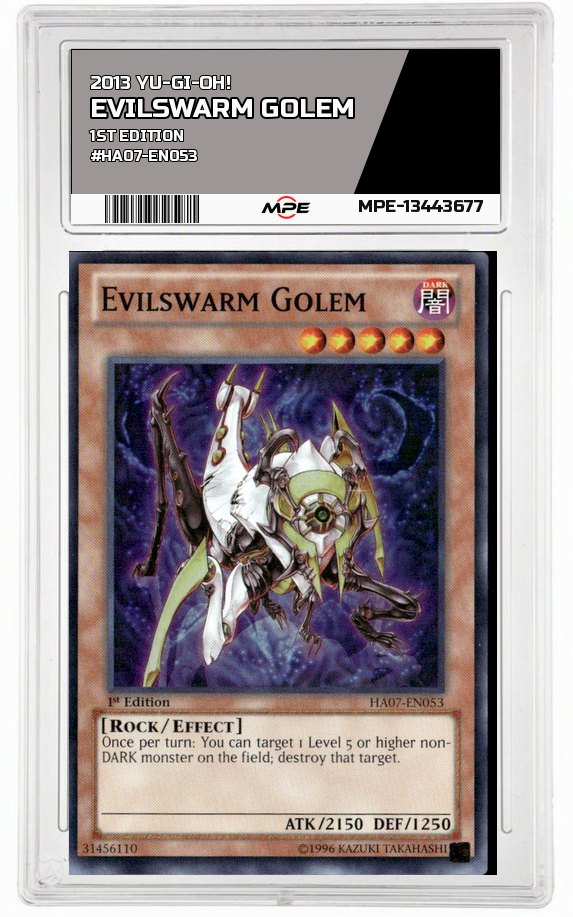 2013 YU-GI-OH! 1st Edition #HA07-EN053 EVILSWARM GOLEM MPE 9 MINT — graded card auctioned from the MPE vault
