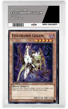 2013 YU-GI-OH! 1st Edition #HA07-EN053 EVILSWARM GOLEM MPE 9 MINT — graded card up for auction