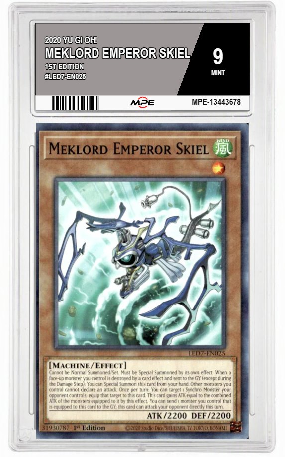 2020 YU GI OH! 1st Edition #LED7-EN025 MEKLORD EMPEROR SKIEL MPE 9 MINT — graded card auctioned from the MPE vault