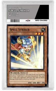 2013 YU GI OH! 1st Edition #BP02-EN050 SPELL STRIKER MPE 9 MINT — graded card up for auction