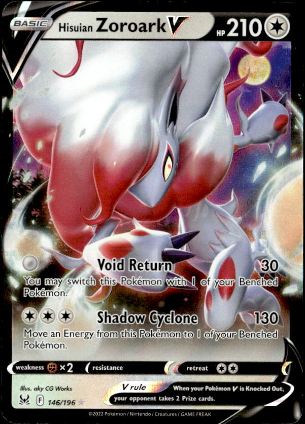 2022 Pokemon Sword And Shield Hisuian Zoroark V graded slab