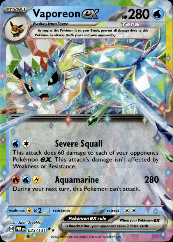 2025 Pokemon Scarlet And Violet VaporeonEX graded slab