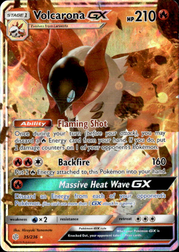 2019 Pokemon Sun And Moon VolcaronaGX graded slab
