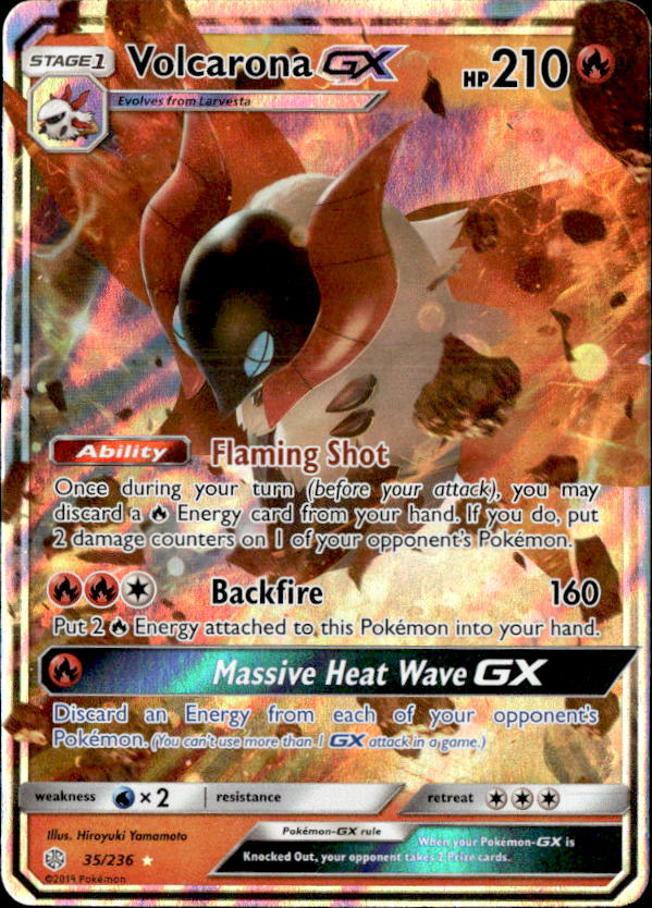 2019 Pokemon Sun And Moon Volcarona-Gx graded slab