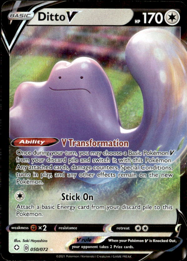 2021 Pokemon Sword And Shield DittoV graded slab