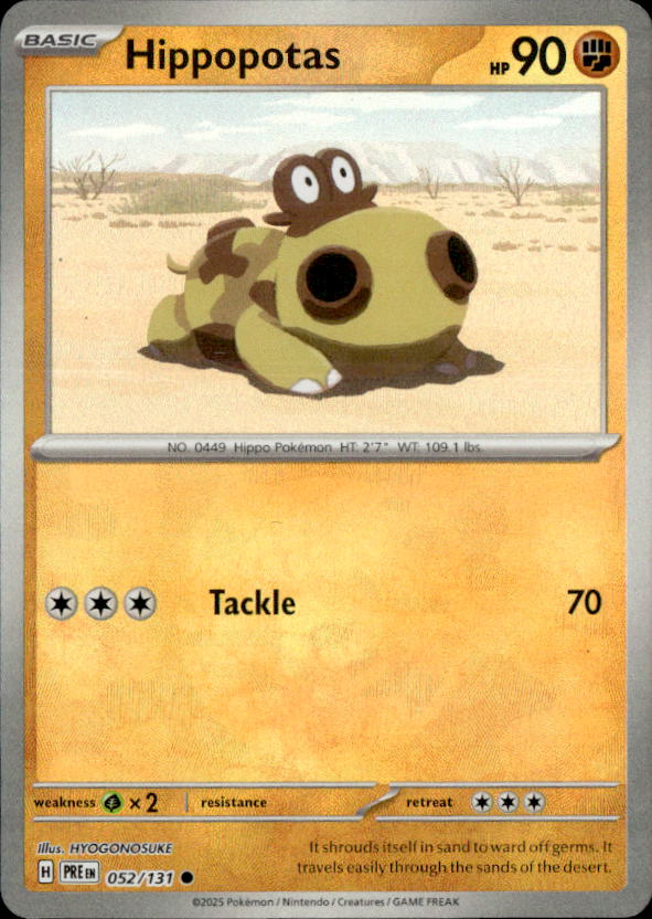 2025 Pokemon Scarlet And Violet Hippopotas graded slab