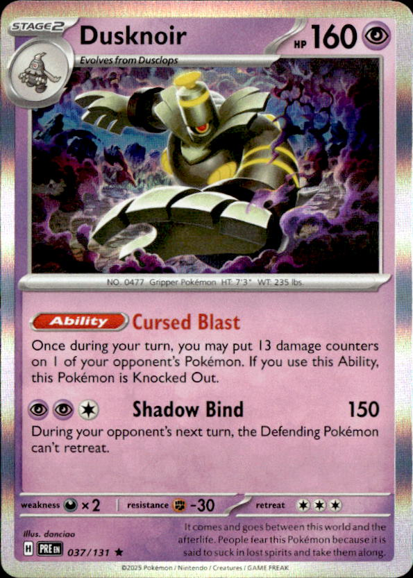 2025 Pokemon Scarlet And Violet Dusknoir graded slab