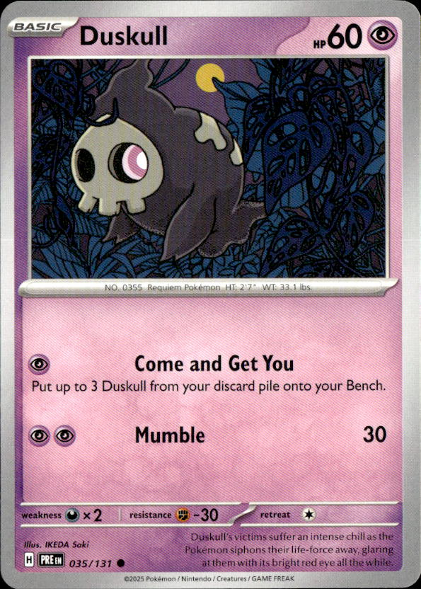 2025 Pokemon Scarlet And Violet Duskull graded slab