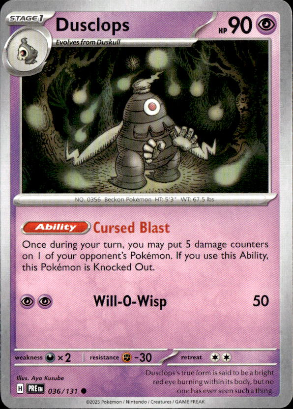 2025 Pokemon Scarlet And Violet Dusclops graded slab