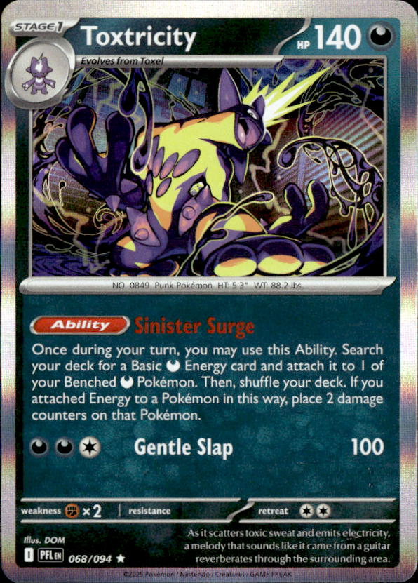 2025 Pokemon Mega Evolution Toxtricity graded slab