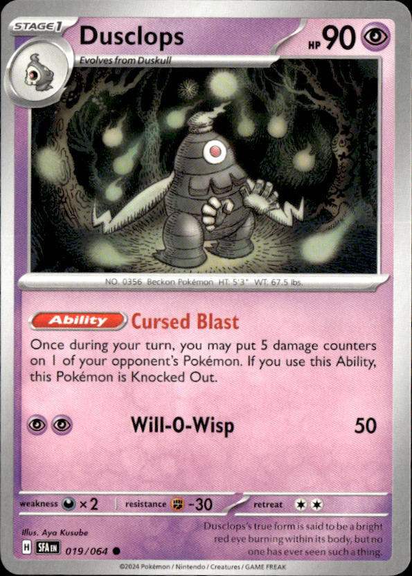 2025 Pokemon Scarlet And Violet Dusclops graded slab