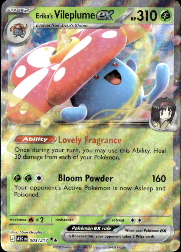 2026 Pokemon Mega Evolution Erika's VileplumeEX graded slab