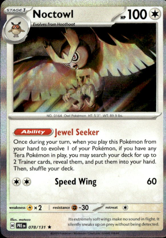 2025 Pokemon Scarlet And Violet Noctowl graded slab
