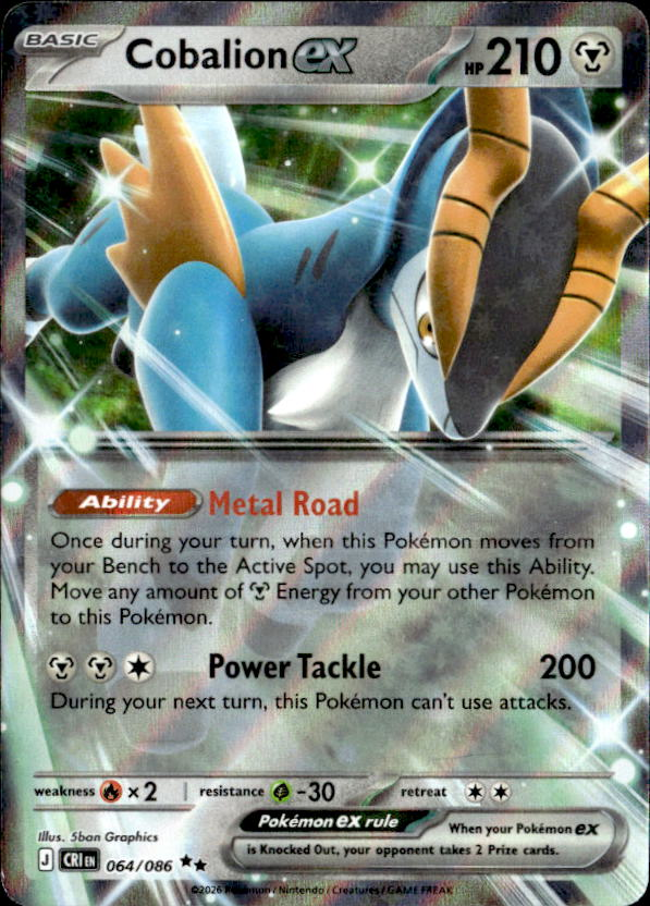 2026 Pokemon Mega Evolution Cobalion Ex graded slab