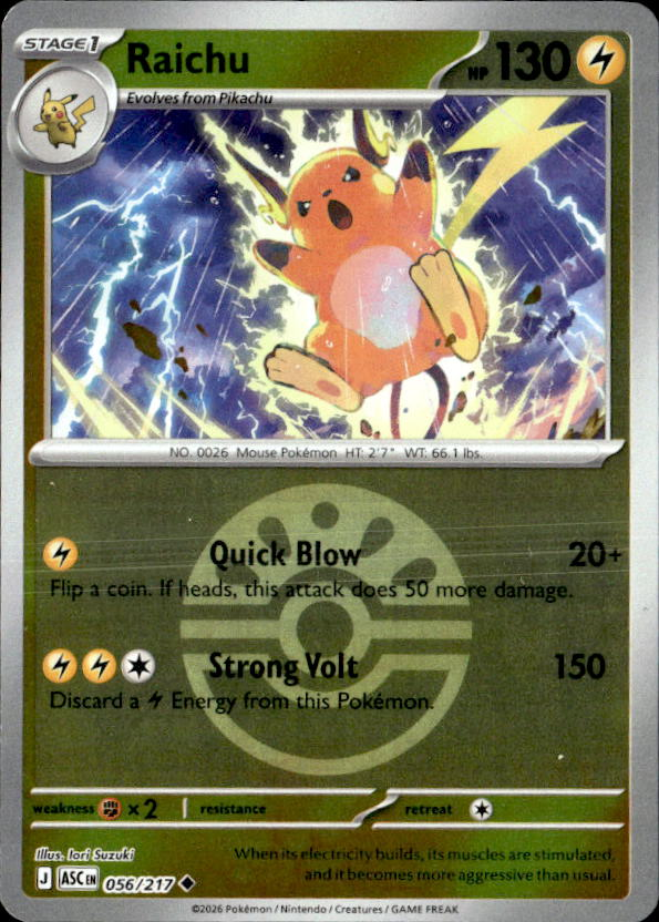 2026 Pokemon Mega Evolution Raichu graded slab