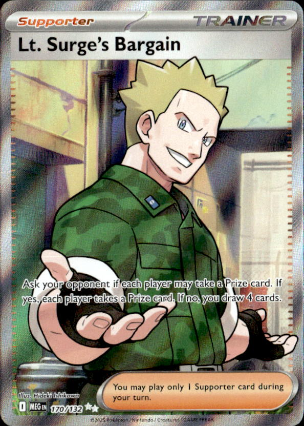 2025 Pokemon Mega Evolution Lt. Surge's Bargain graded slab
