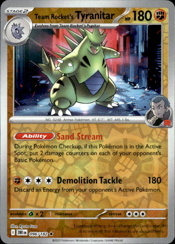 2025 Pokemon Scarlet And Violet Team Rocket's Tyranitar graded slab