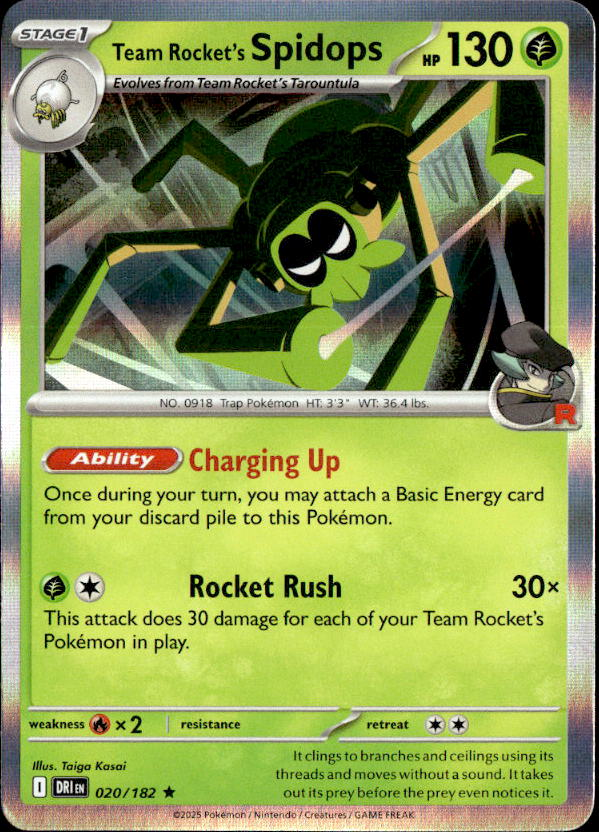 2025 Pokemon Scarlet And Violet Team Rocket's Spidops graded slab