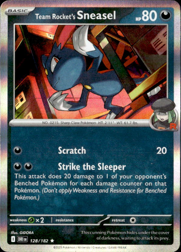 2025 Pokemon Scarlet And Violet Team Rocket's Sneasel graded slab