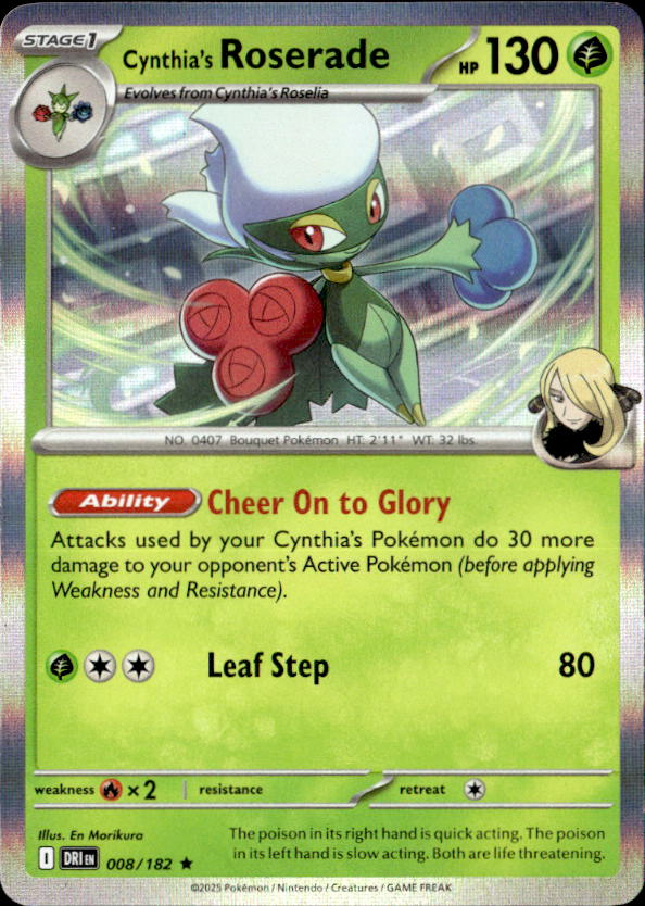 2025 Pokemon Scarlet And Violet Cynthia's Roserade graded slab