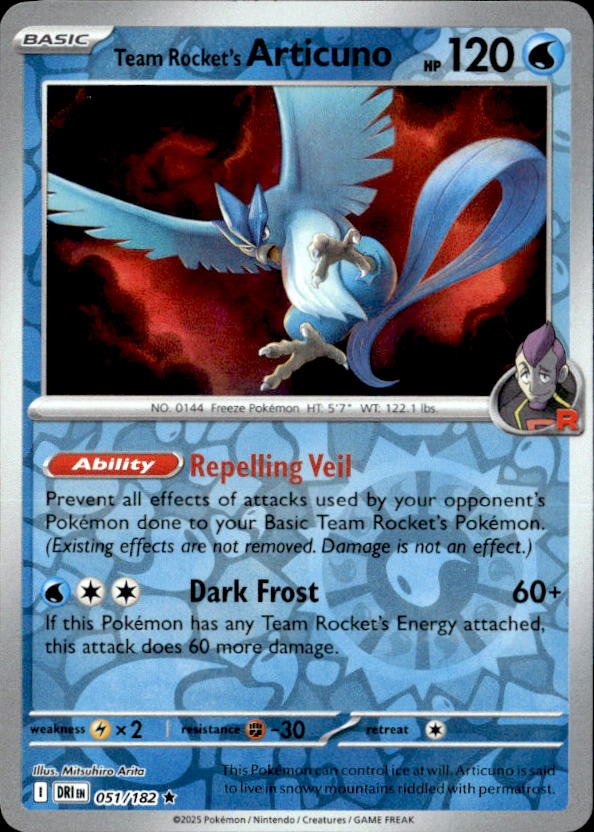 2025 Pokemon Scarlet And Violet Team Rocket's Articuno graded slab