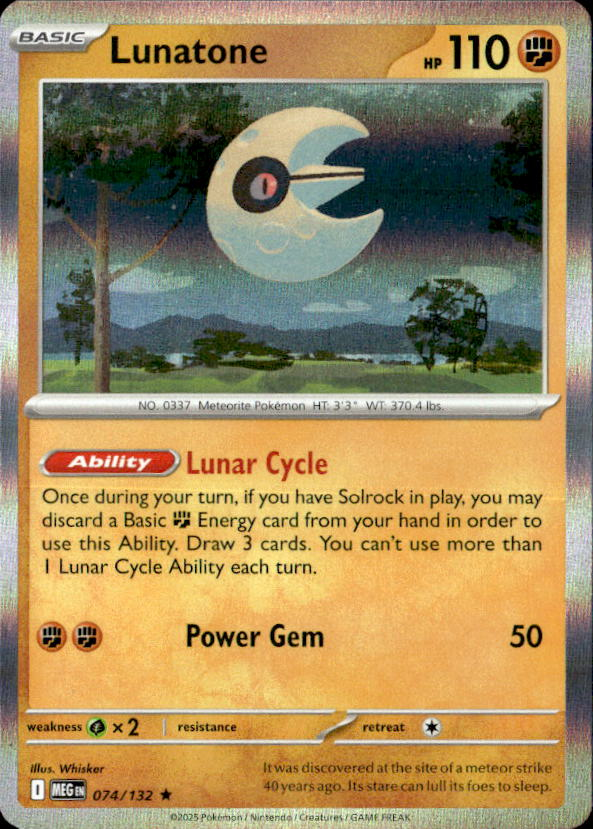 2026 Pokemon Mega Evolution Lunatone graded slab