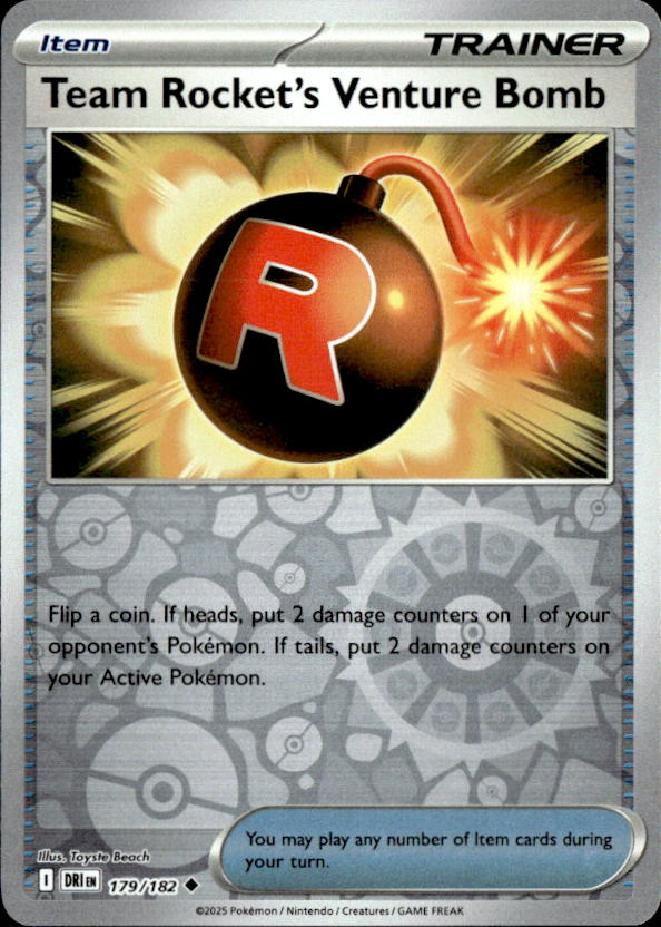 2025 Pokemon Scarlet And Violet Team Rocket's Venture Bomb graded slab