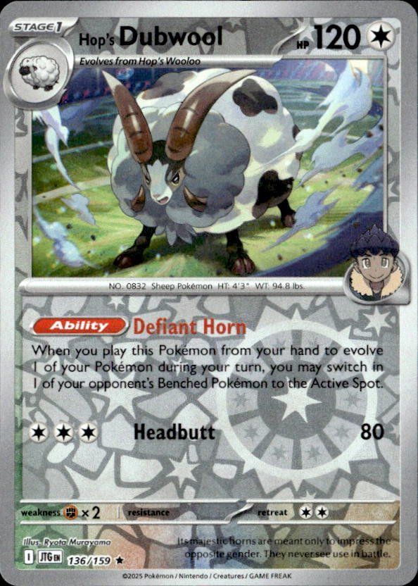 2025 Pokemon Scarlet And Violet Hop'S Dubwool graded slab
