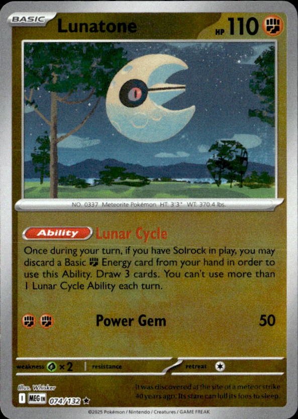 2026 Pokemon Mega Evolution Lunatone graded slab