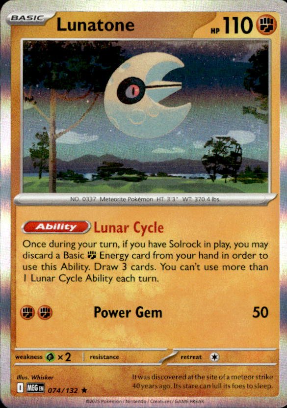 2026 Pokemon Mega Evolution Lunatone graded slab