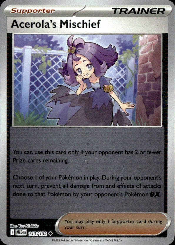 2025 Pokemon Mega Evolution Acerola's Mischief graded slab