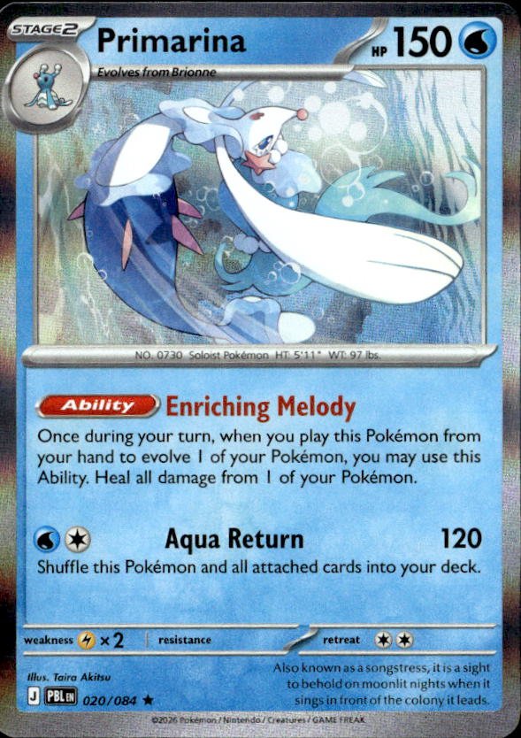 2026 Pokemon Mega Evolution Primarina graded slab