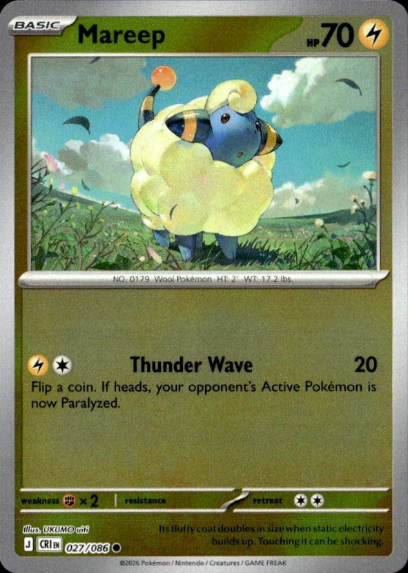 2026 Pokemon Mega Evolution Mareep graded slab