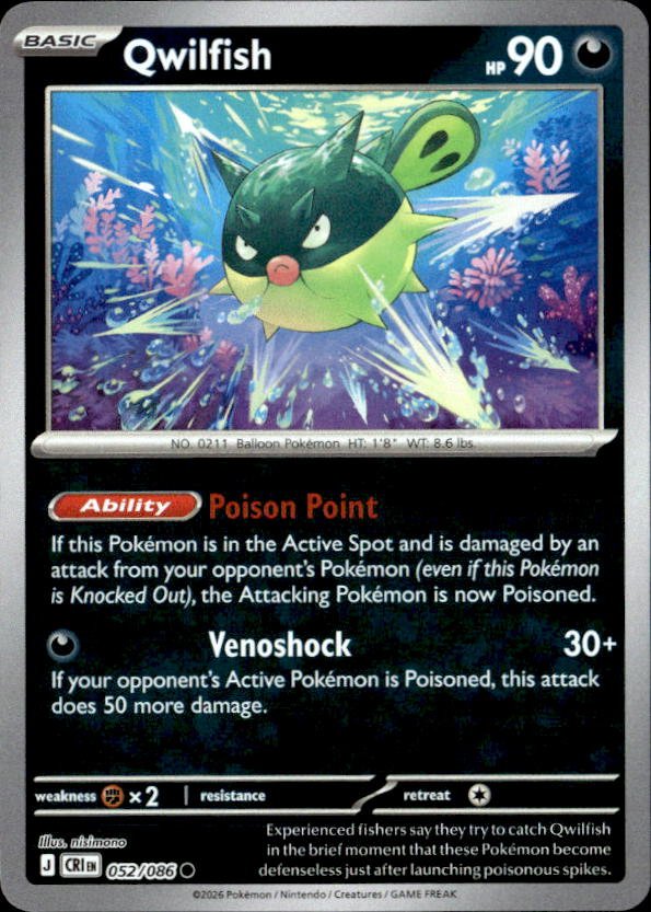 2026 Pokemon Mega Evolution Qwilfish graded slab