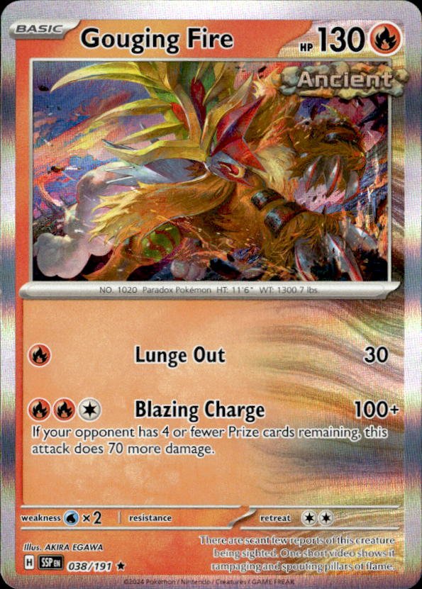2024 Pokemon Scarlet And Violet Gouging Fire graded slab