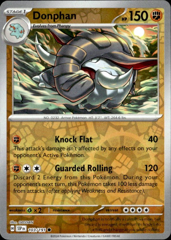 2024 Pokemon Scarlet And Violet Donphan graded slab