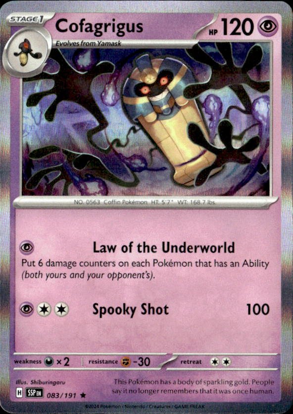 2024 Pokemon Scarlet And Violet Cofagrigus graded slab