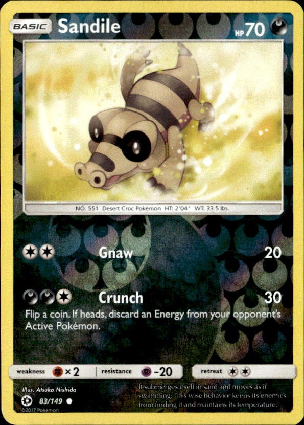 2017 Pokemon Sun And Moon Sandile graded slab