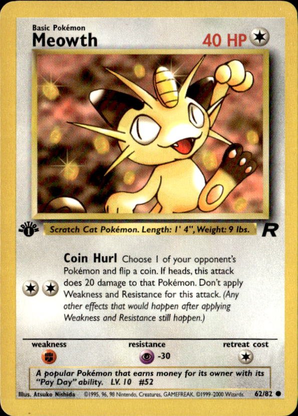 2000 Pokemon Original Meowth graded slab