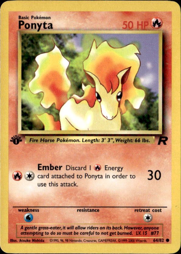 2000 Pokemon Original Ponyta graded slab