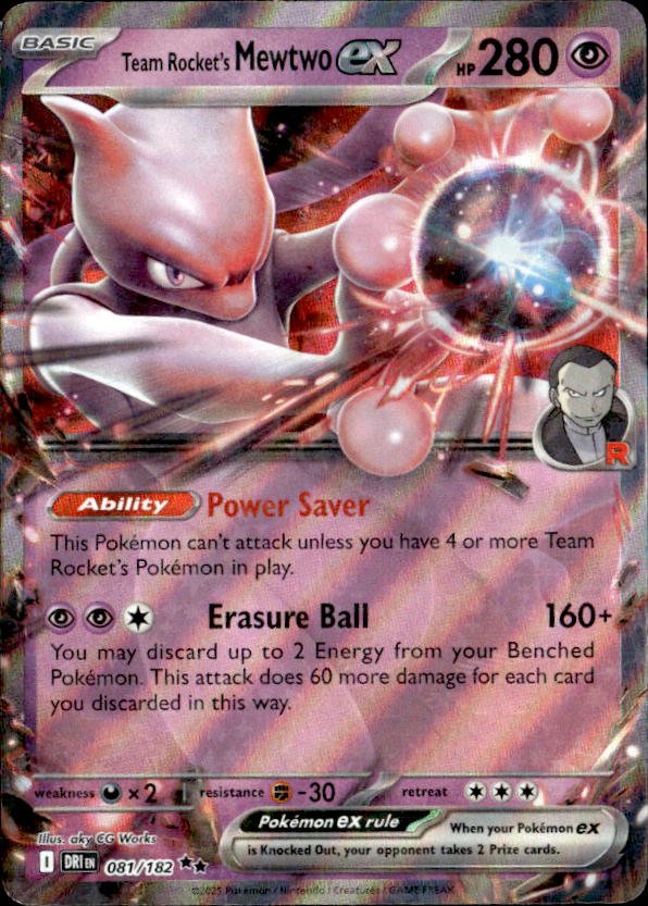 2025 Pokemon Scarlet And Violet Team Rocket'S Mewtwo Ex graded slab