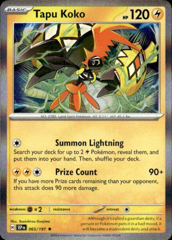 2024 Pokemon Scarlet And Violet Tapu Koko graded slab