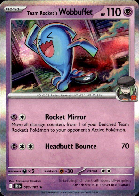 2025 Pokemon Scarlet And Violet Team Rocket's Wobbuffet graded slab