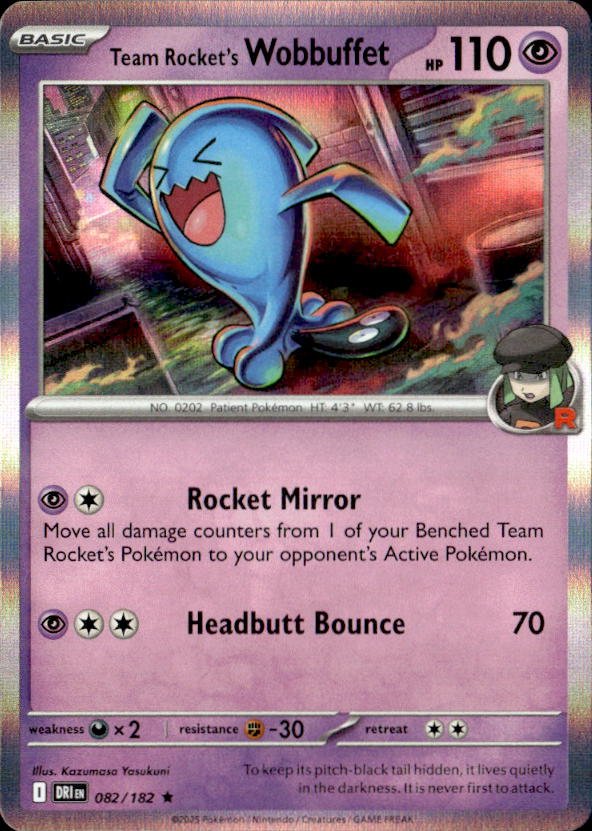2025 Pokemon Scarlet And Violet Team Rocket's Wobbuffet graded slab